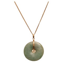 18/14 Kt Gold Jade Pendant / Hanger / Necklace
