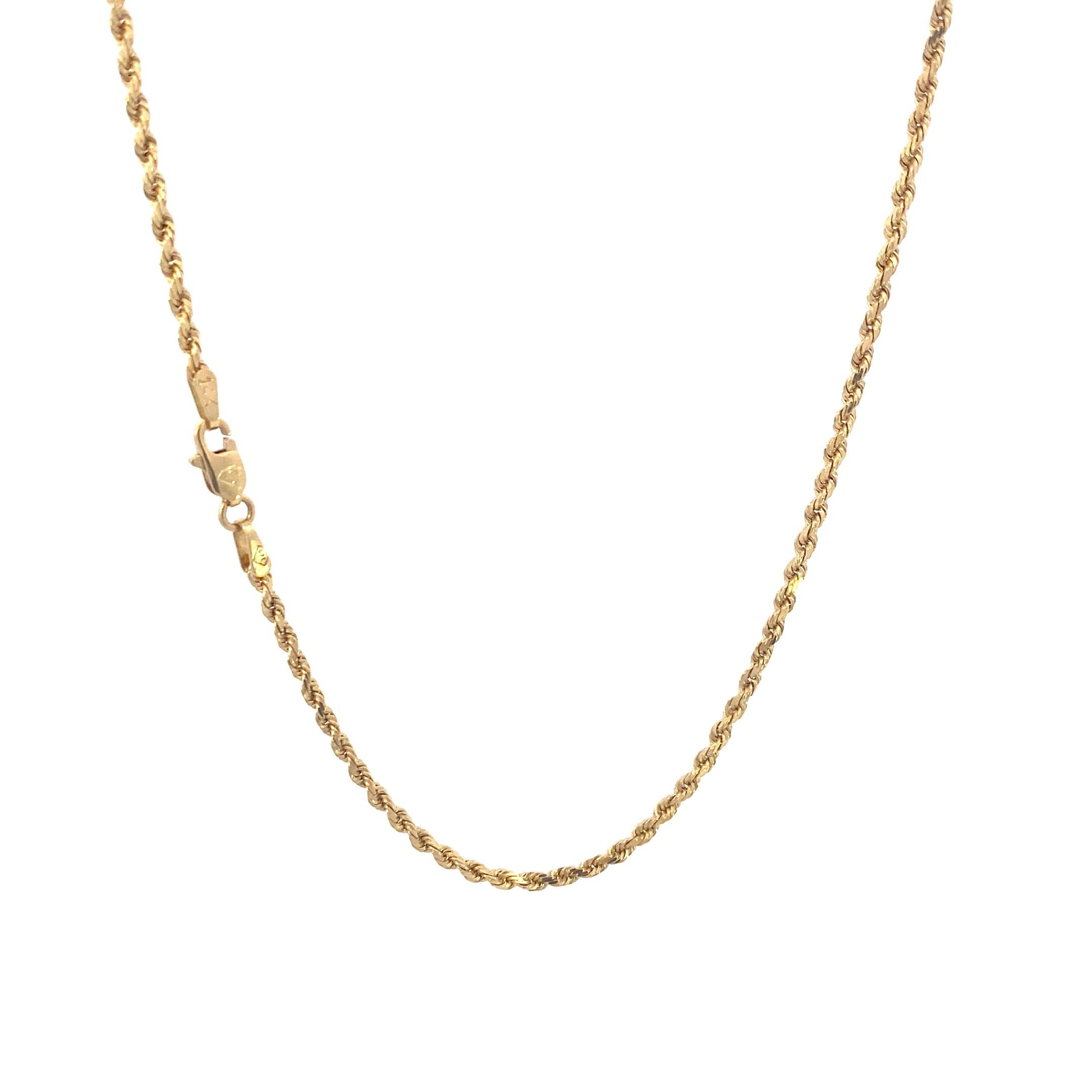 14k Yellow Gold 1mm Wide Rope Chain For Sale 1