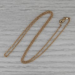 Collier à chaîne câble en or jaune 14 carats, 45 cm, 1,6 mm