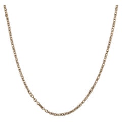 Collier à chaîne câble en or jaune 14 carats, 45 cm, 1,6 mm