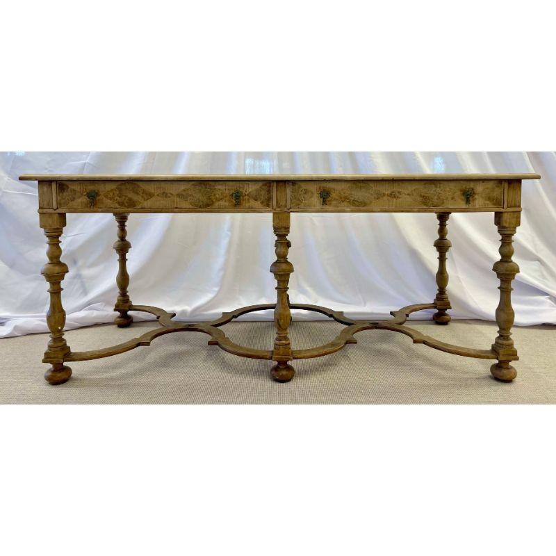 18/19 Century Gustavian Writing Table, Desk or Center Table, Bleached, Inlaid For Sale 9