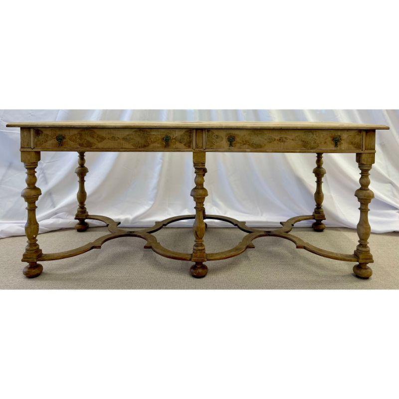 18/19 Century Gustavian Writing Table, Desk or Center Table, Bleached, Inlaid For Sale 10
