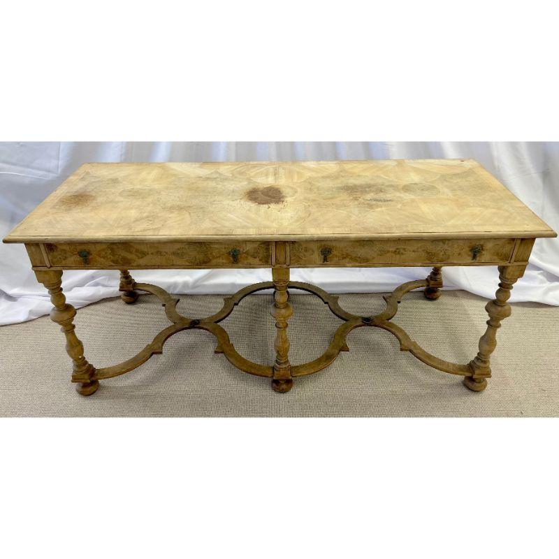18/19 Century Gustavian Writing Table, Desk or Center Table, Bleached, Inlaid For Sale 11