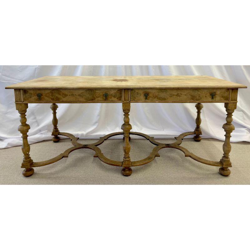 18/19 Century Gustavian Writing Table, Desk or Center Table, Bleached, Inlaid For Sale 12