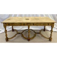 18/19 Century Gustavian Writing Table, Desk or Center Table, Bleached, Inlaid