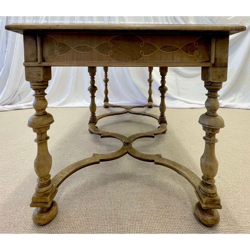 18/19 Century Gustavian Writing Table, Desk or Center Table, Bleached, Inlaid For Sale 3