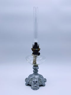 18/1900s Antique Oil Lamp, Rustic Country Style