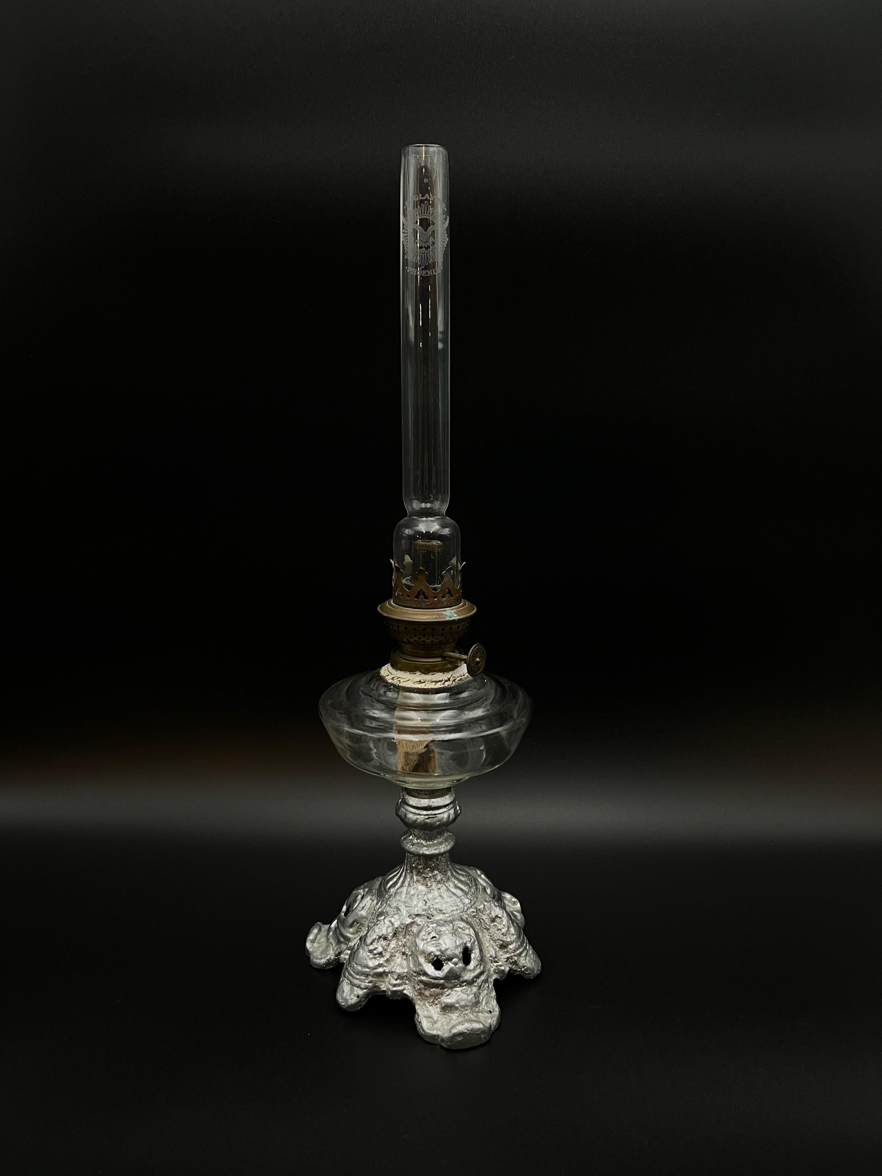 Lampada a olio antica del 18/1900, stile rustico di campagna In condizioni buone in vendita a Skien, NO