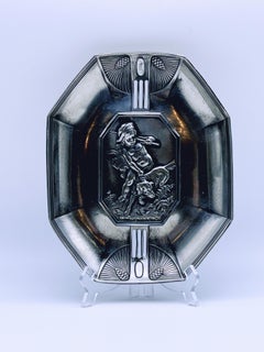 18/1900s Antique RUSTIC wall hanging Pewter Plate