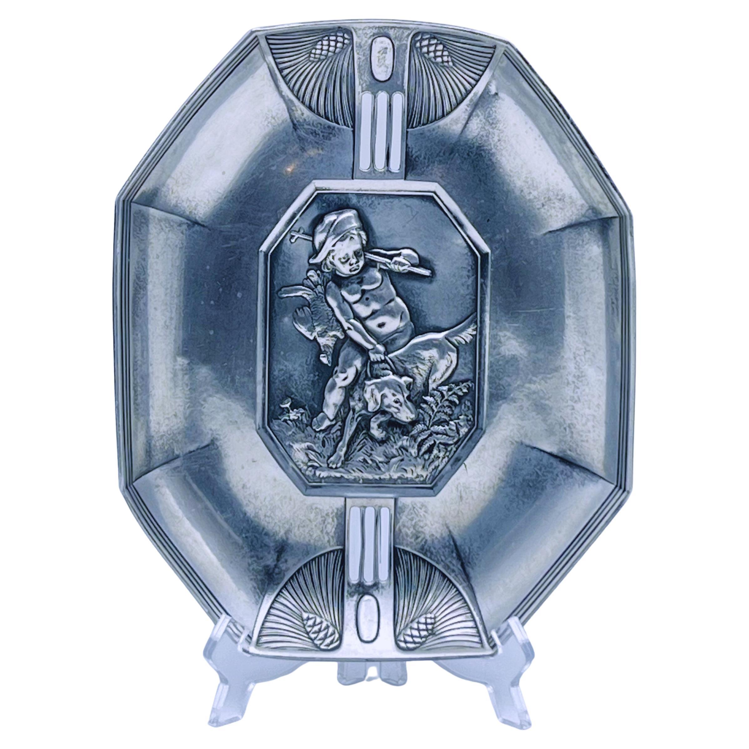 18/1900s Antiguo RÚSTICO colgante de pared Placa de estaño