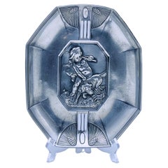 18/1900s Antiguo RÚSTICO colgante de pared Placa de estaño