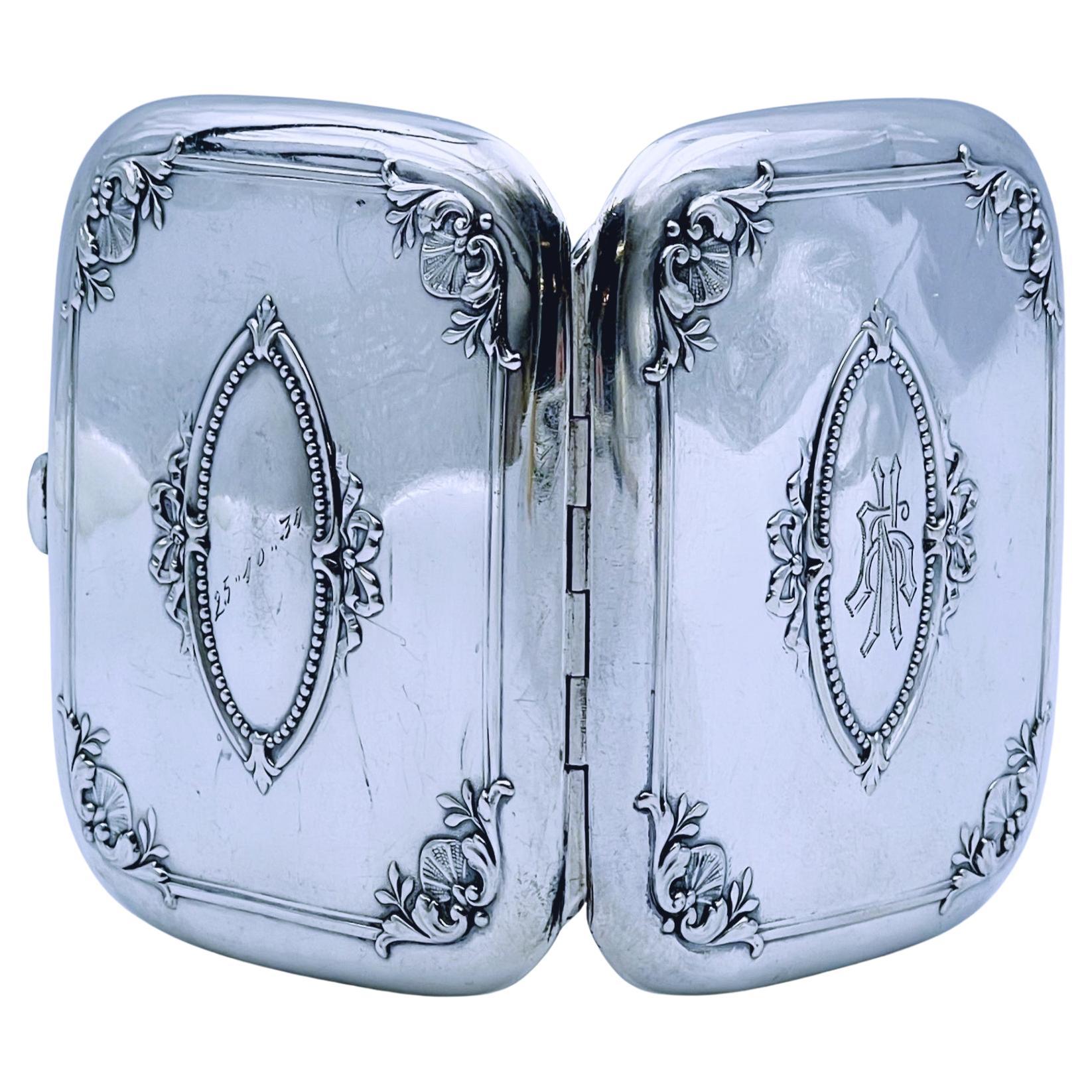 18/1900 Antigua pitillera victoriana de plata
