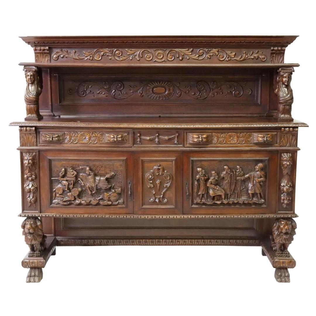Gorgeous 18/1900s Italian Renaissance Revival, carved, foliate, walnut sideboard!! Beautiful storage piece!! Such amazing carvings on this cabinet! This one is a standout in any room!

Sideboard, Italian Renaissance Revival, carved, Foliate, walnut,
