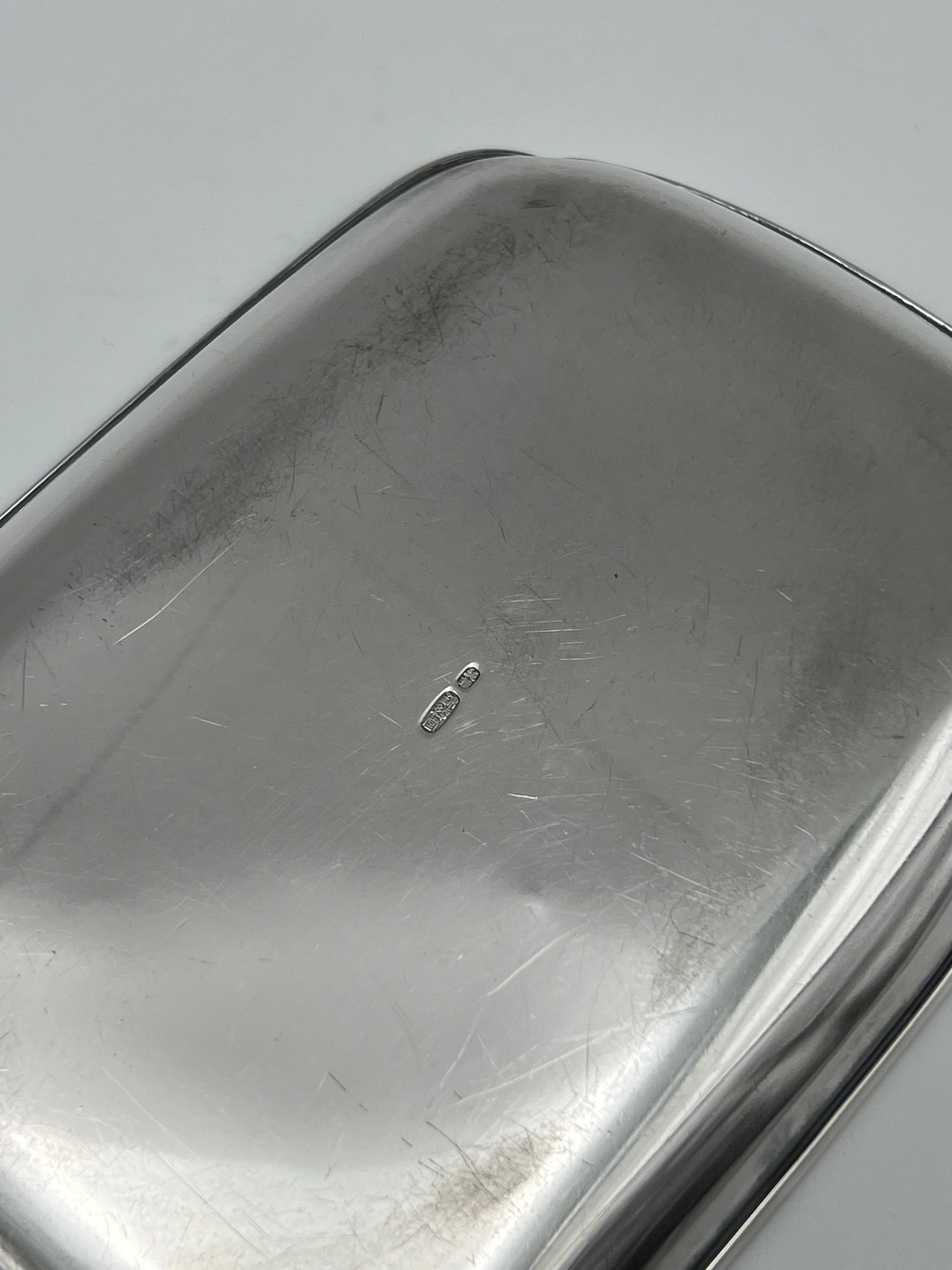 Bandeja japonesa antigua de plata maciza de 18/1900, hecha a mano, firmada en venta 6