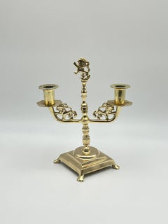 18/1900s LION Candelabra, Baroque style, Brass, Norway / Denmark