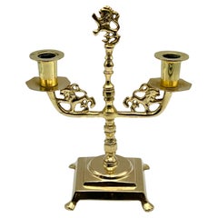 18/1900s LION Candelabra, Baroque style, Brass, Norway / Denmark