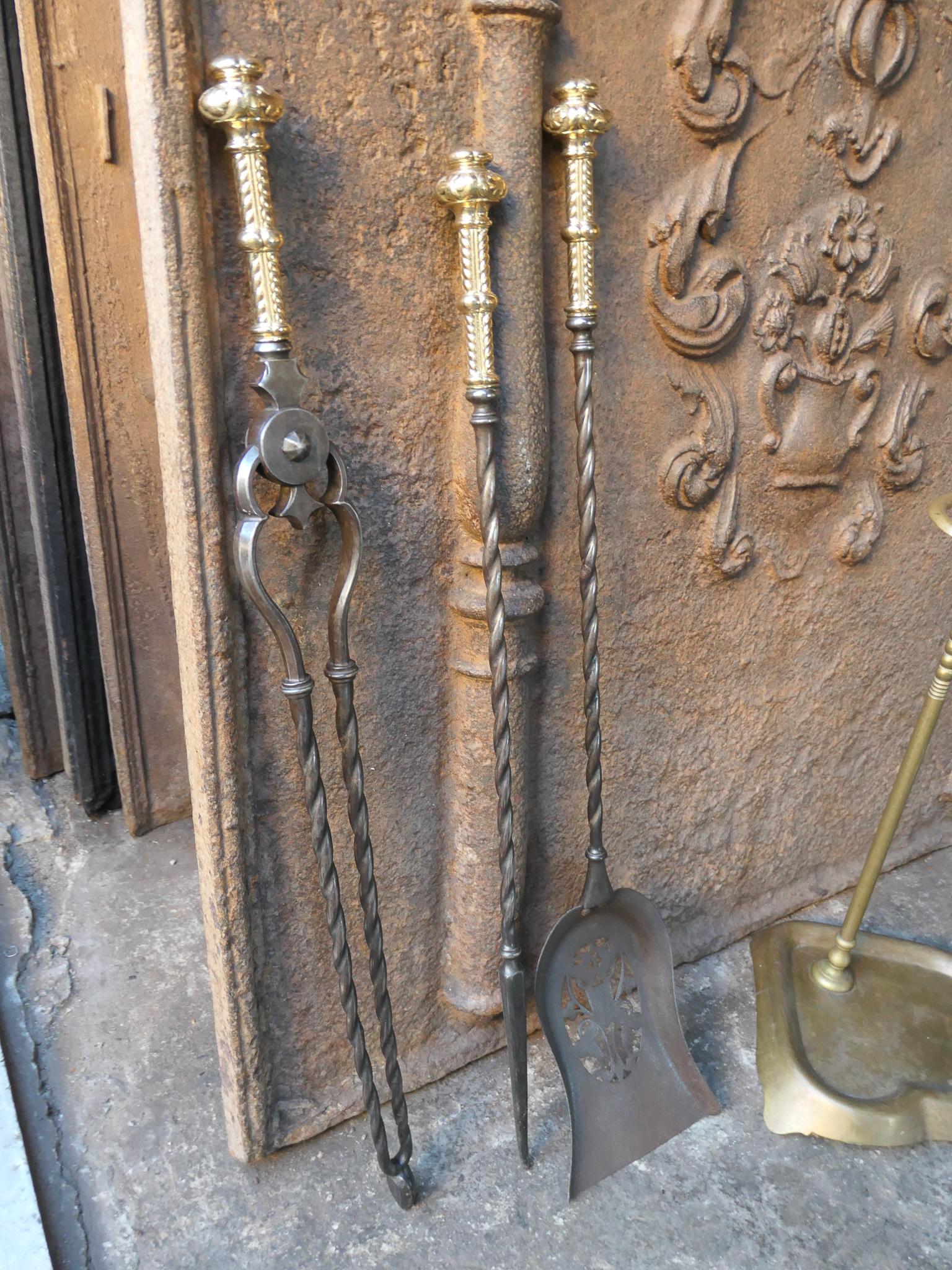 18/19th C. English Georgian Fireplace Tool Set 3