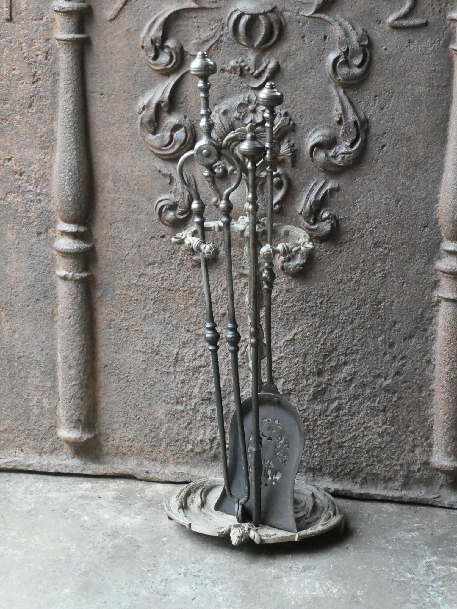 British 18/19th C. English Georgian Fireplace Tools For Sale