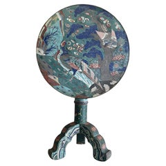 18/19th C Japanese Cloisonné over Bronze Tilt Top Tea Table Edo Meiji