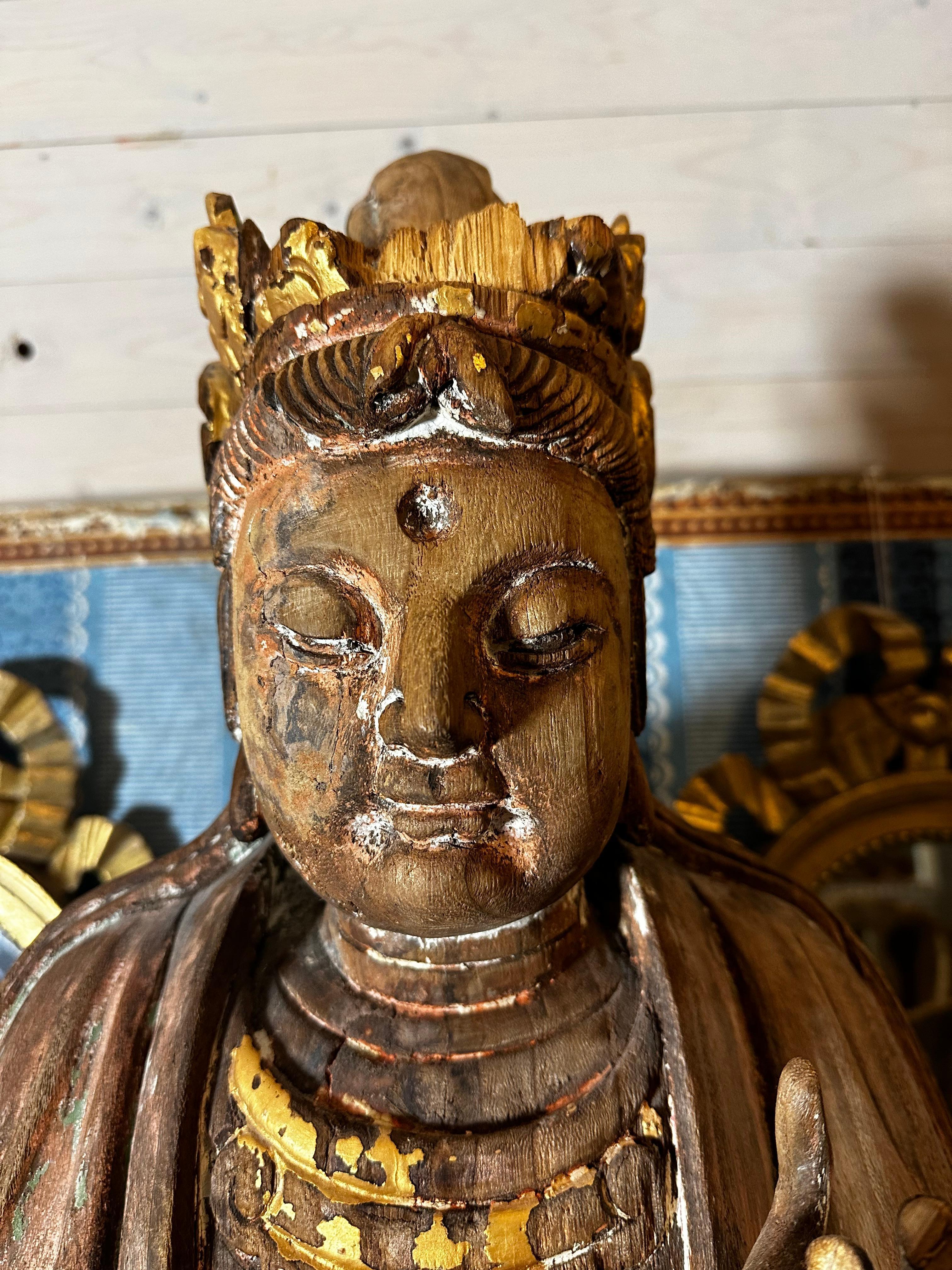 18/19th Century Bodhisattva In Distressed Condition For Sale In Stockholm, SE