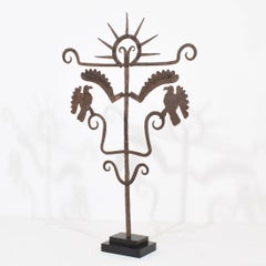 18/19th Century French Hand Forged Iron Folk Art Roof Finial Ornament