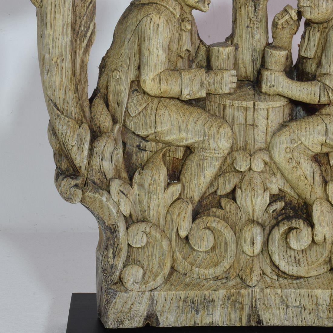 18th / 19th Century French Weathered Oak Capital with Figures 3