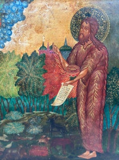 Icône russe de St. Johns datant du 18/19e siècle