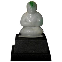18/19thC Chinese Jadite Jade Buddha, Fine, Special! - 7730