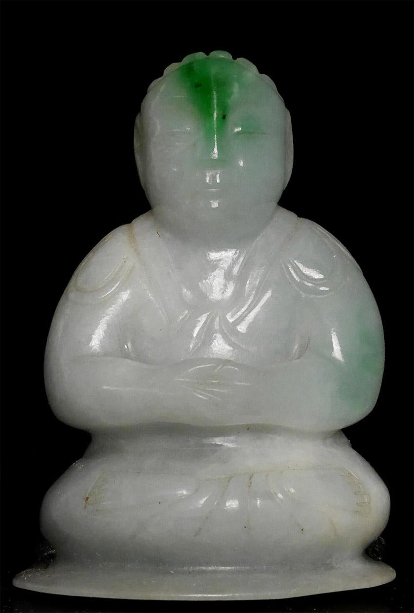 Jade Bouddha chinois en jade Jadite du 18/19e siècle, raffiné, spécial ! - 7730 en vente