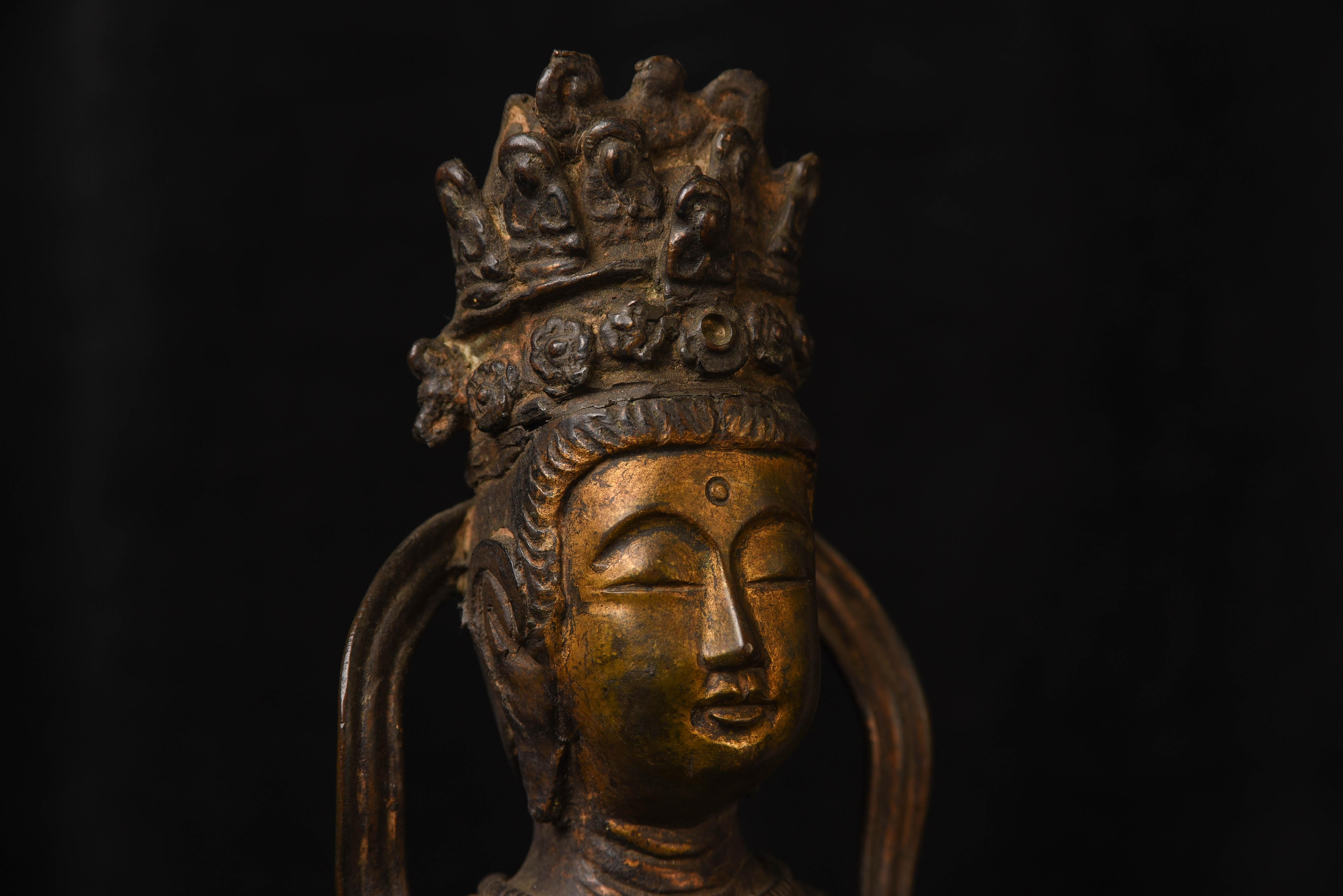 19thC or earlier Korean or Chinese Bronze Bodhisattva Vairocana, 5828 8