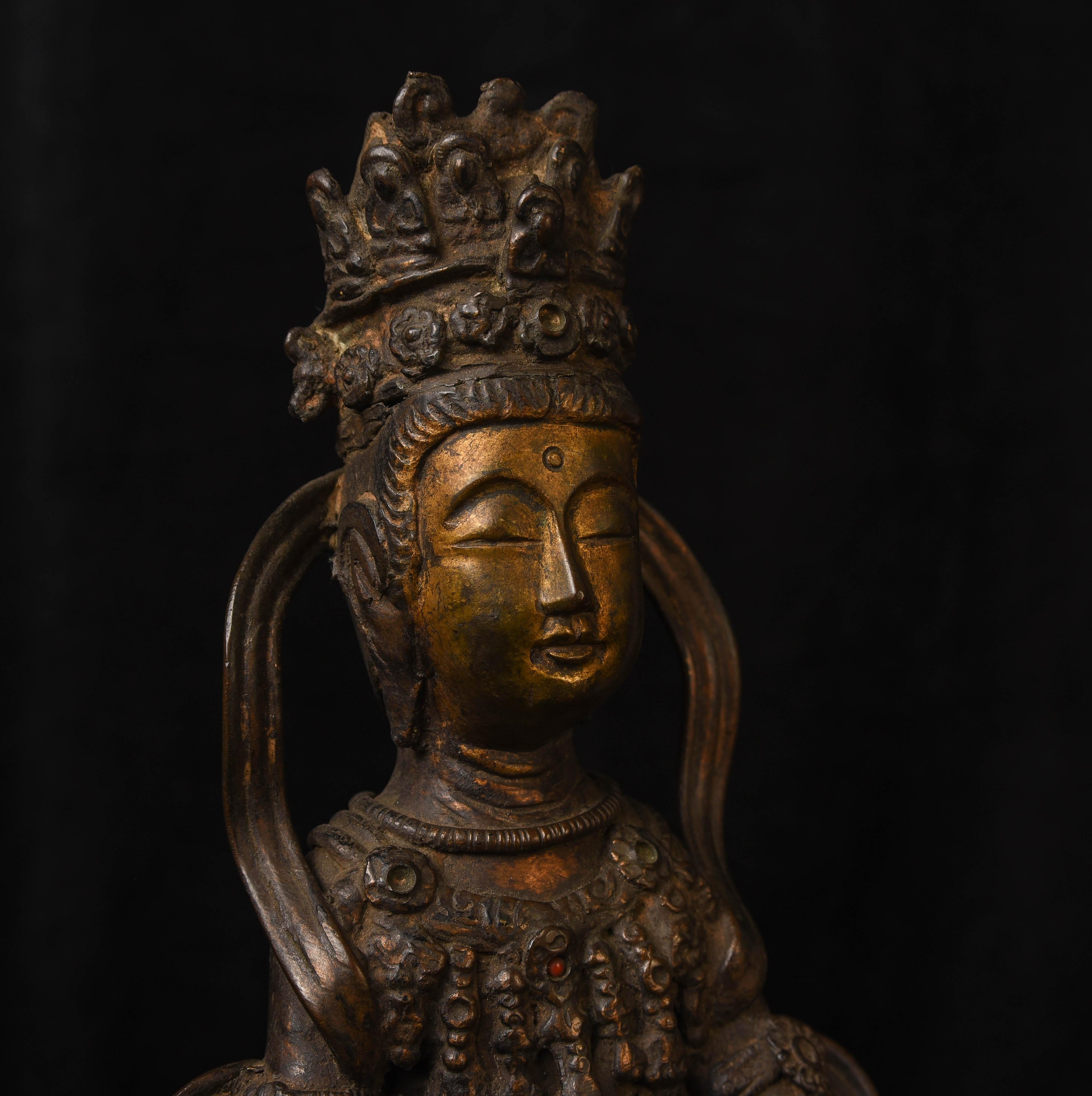 19thC or earlier Korean or Chinese Bronze Bodhisattva Vairocana, 5828 9