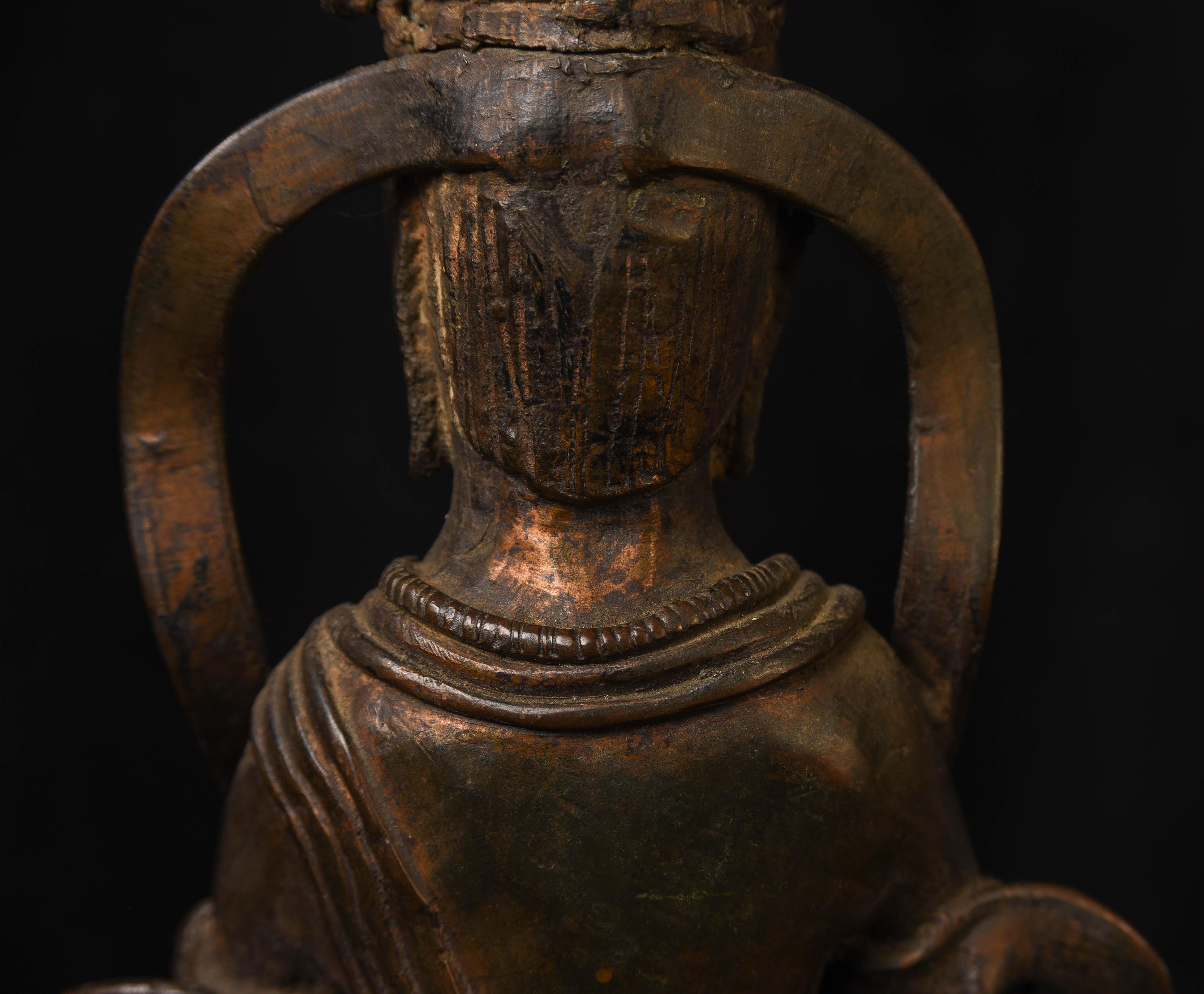 19thC or earlier Korean or Chinese Bronze Bodhisattva Vairocana, 5828 12
