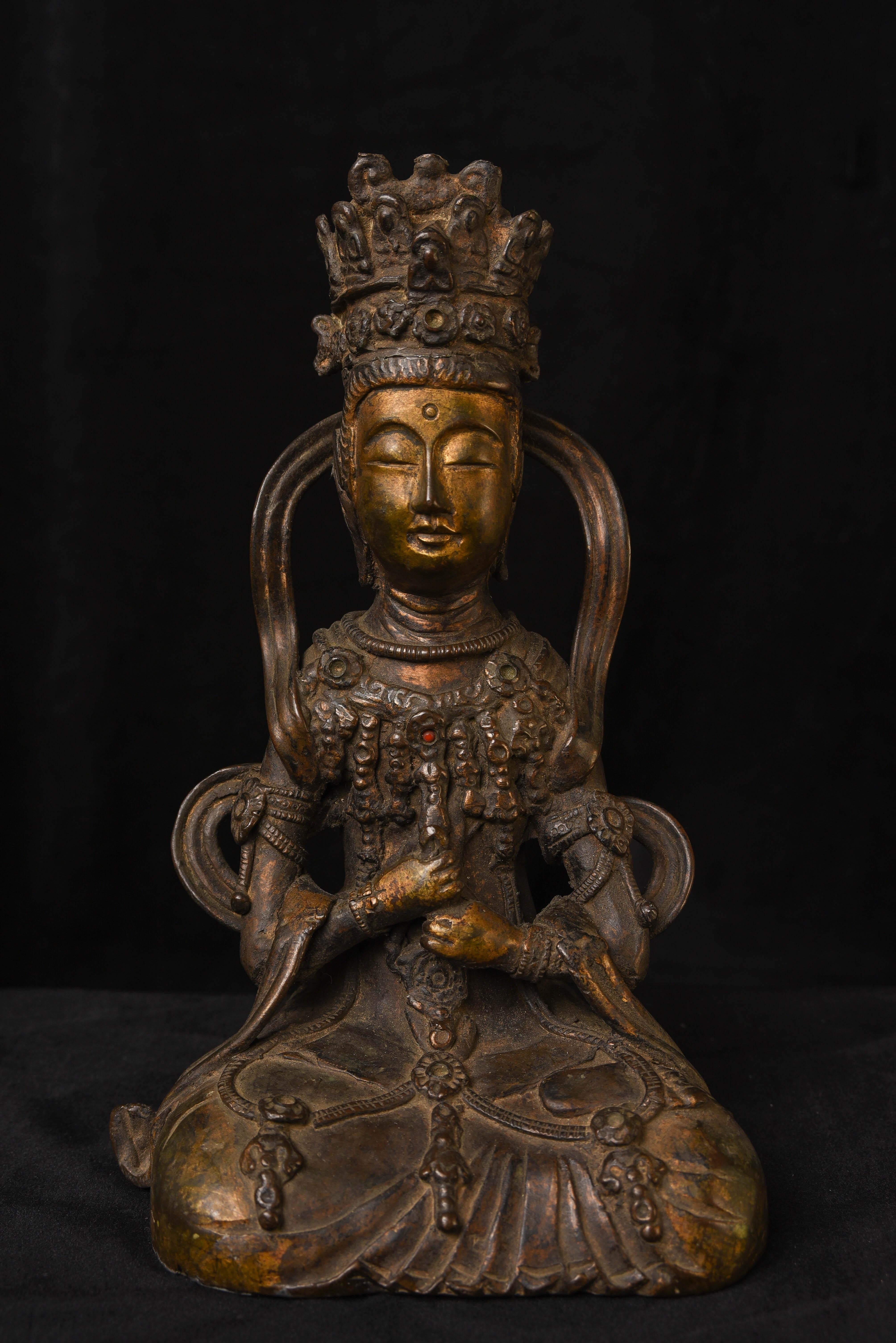 Cast 19thC or earlier Korean or Chinese Bronze Bodhisattva Vairocana, 5828