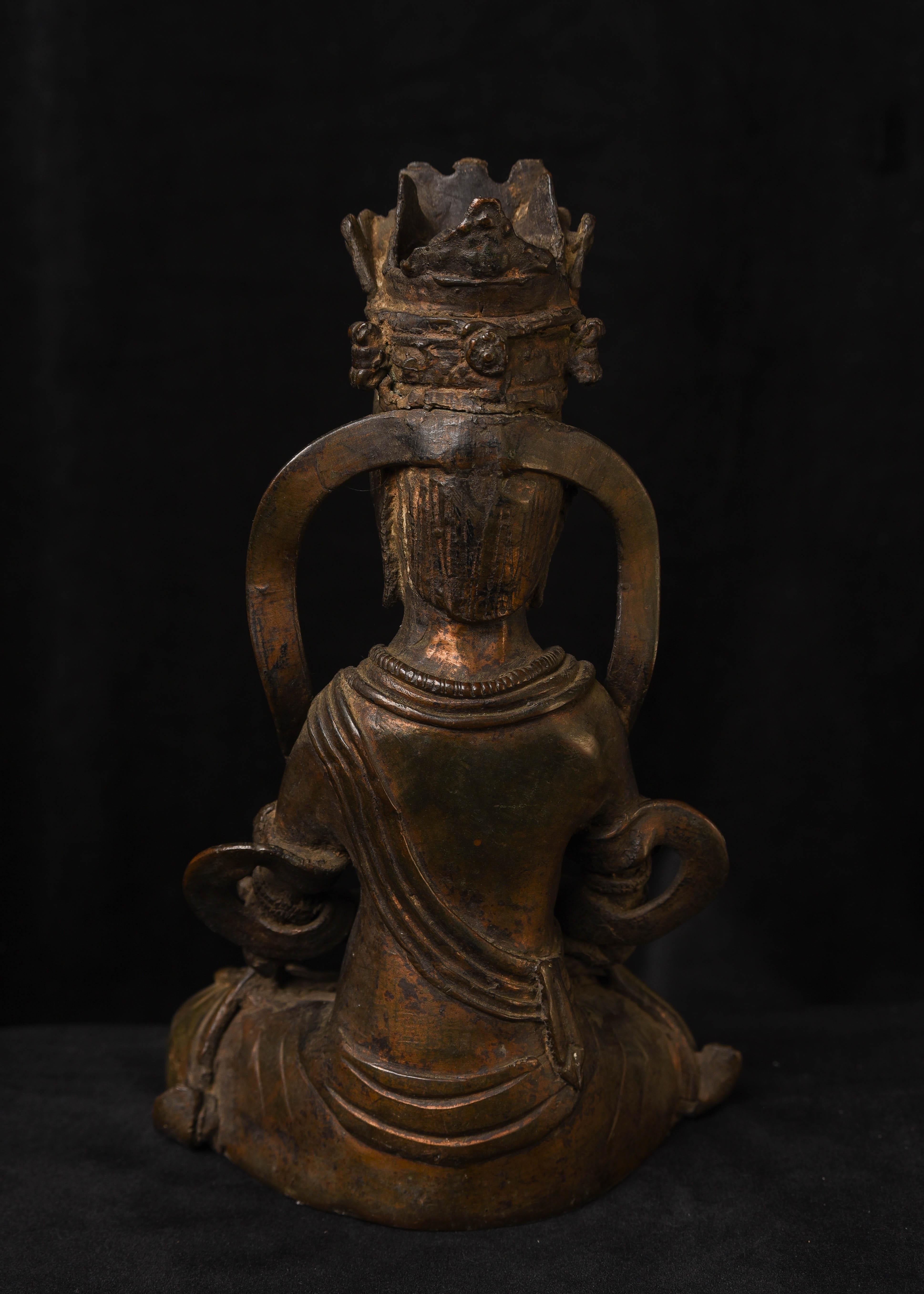 19thC or earlier Korean or Chinese Bronze Bodhisattva Vairocana, 5828 1