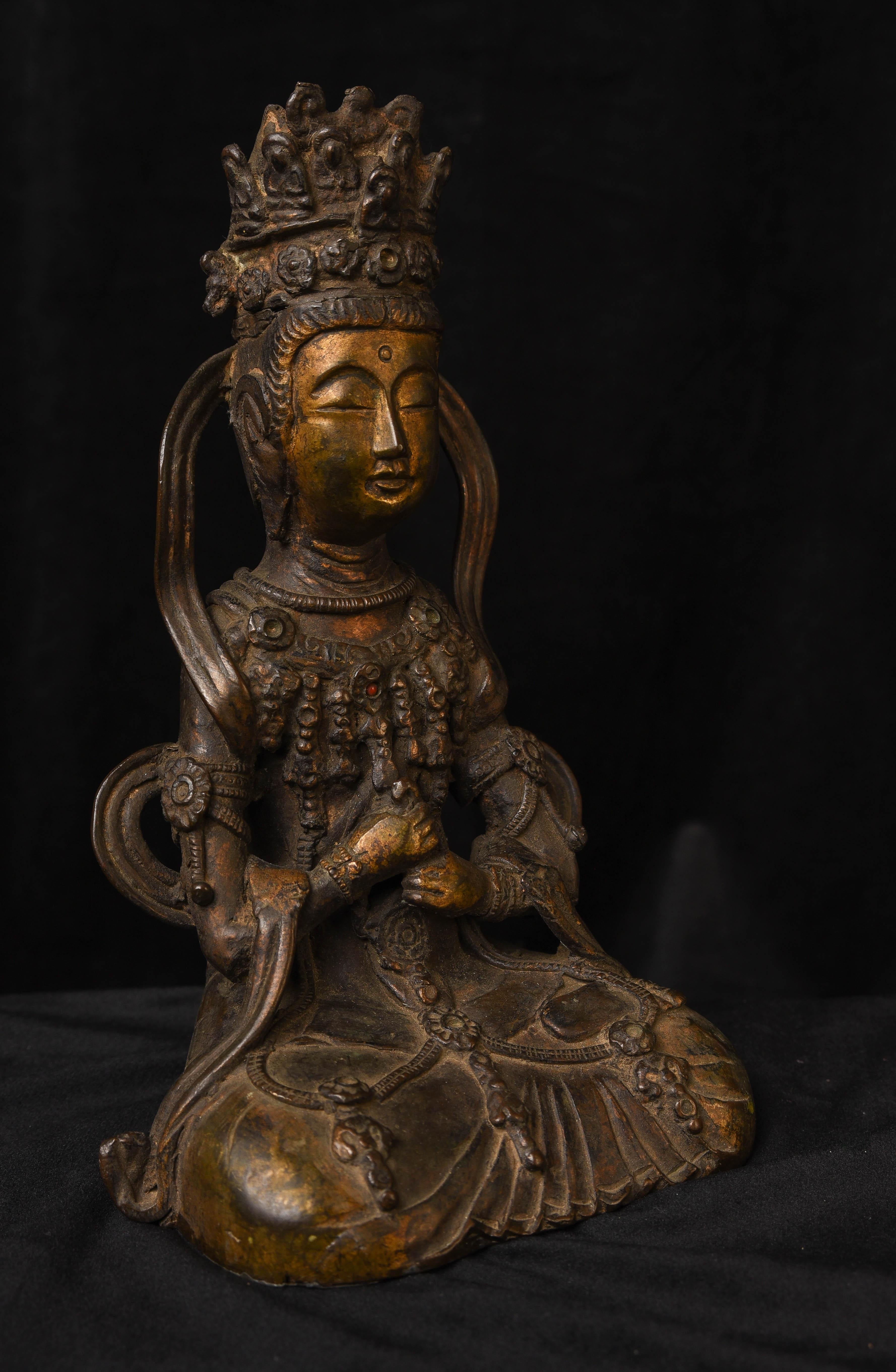 19thC or earlier Korean or Chinese Bronze Bodhisattva Vairocana, 5828 3