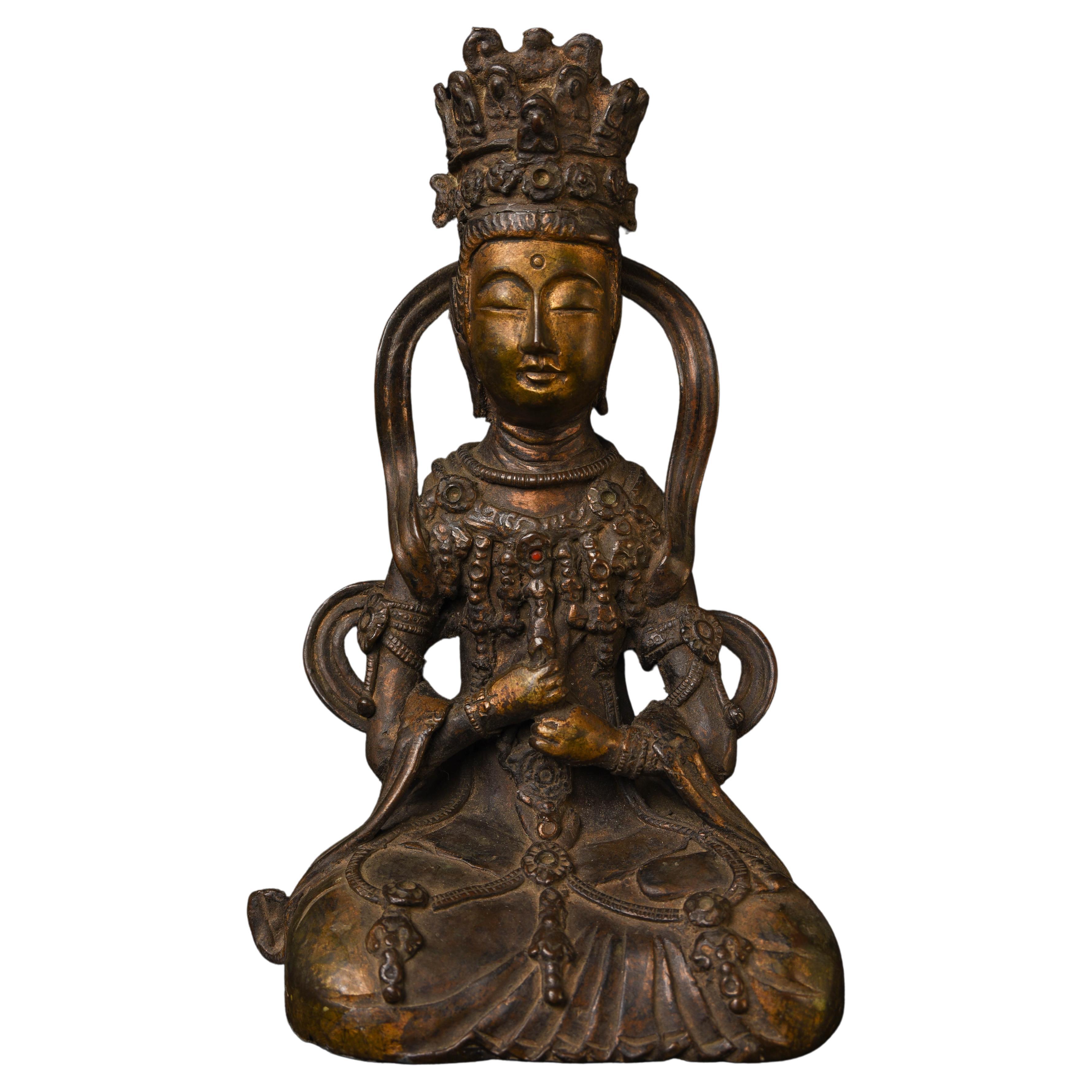 19thC or earlier Korean or Chinese Bronze Bodhisattva Vairocana, 5828