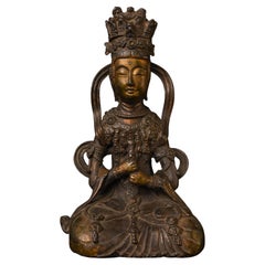 Bronzo Bodhisattva Vairocana coreano o cinese del XIX secolo o precedente, 5828