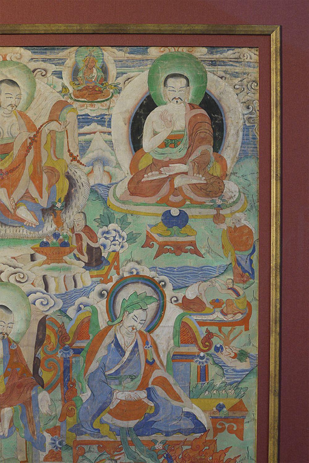 Fabric 18/19thC Tibetan Thangka For Sale