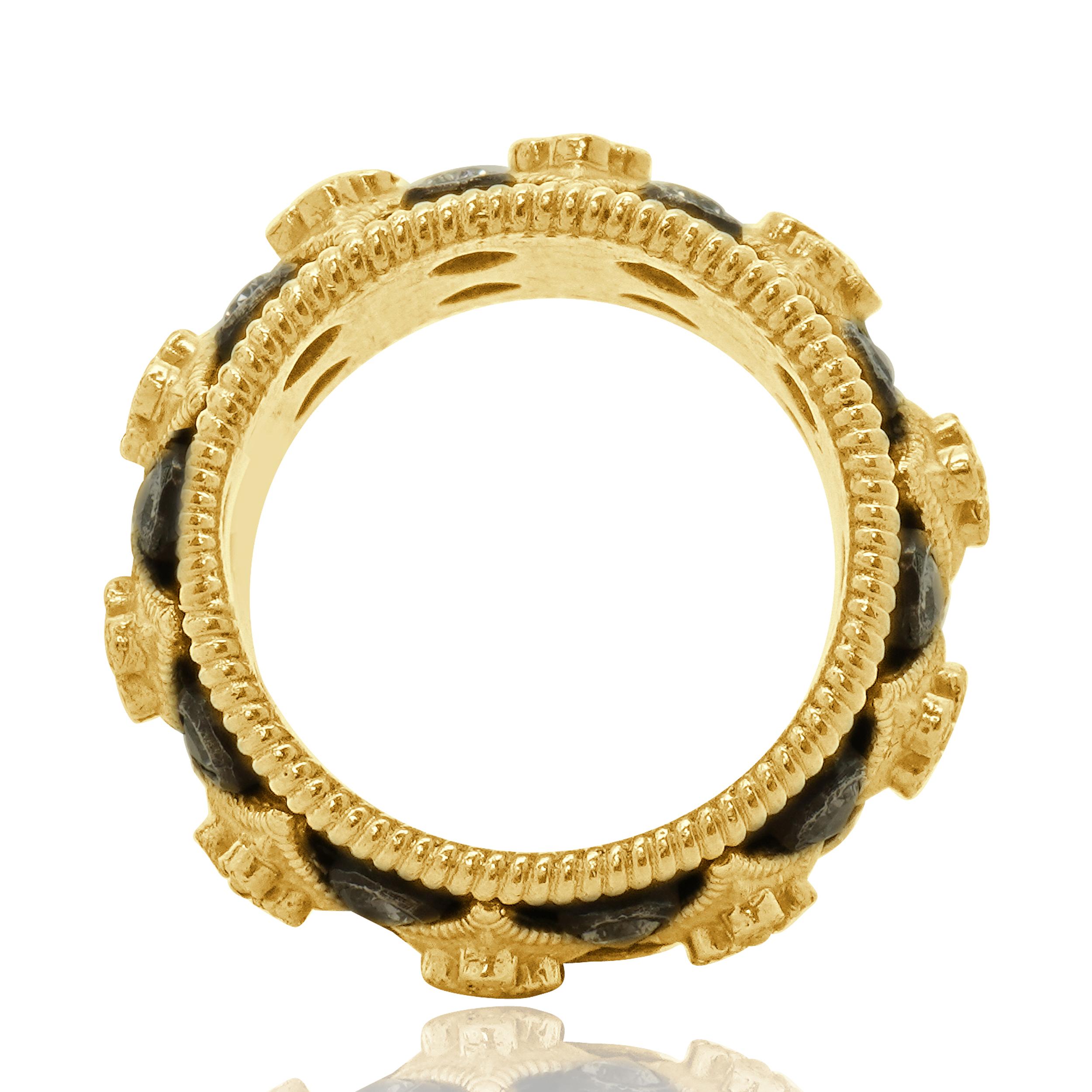 18-22 Karat Gelbgold & Sterlingsilber Saphir und Diamant-Ring im Zustand „Gut“ im Angebot in Scottsdale, AZ