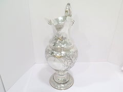Sterling Silver Duhme & Co. Antique Floral Repousse Pitcher
