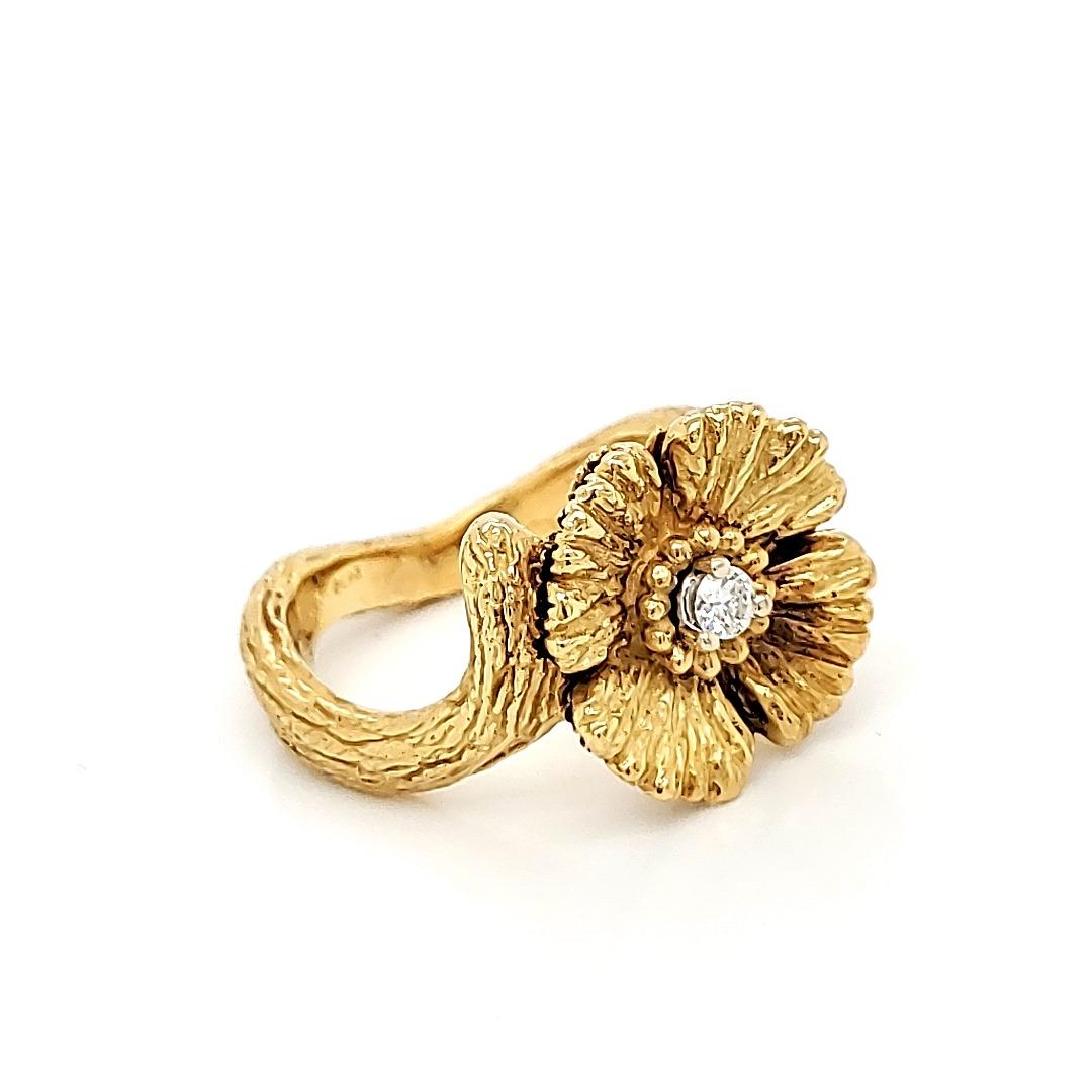24k gold and diamond ring