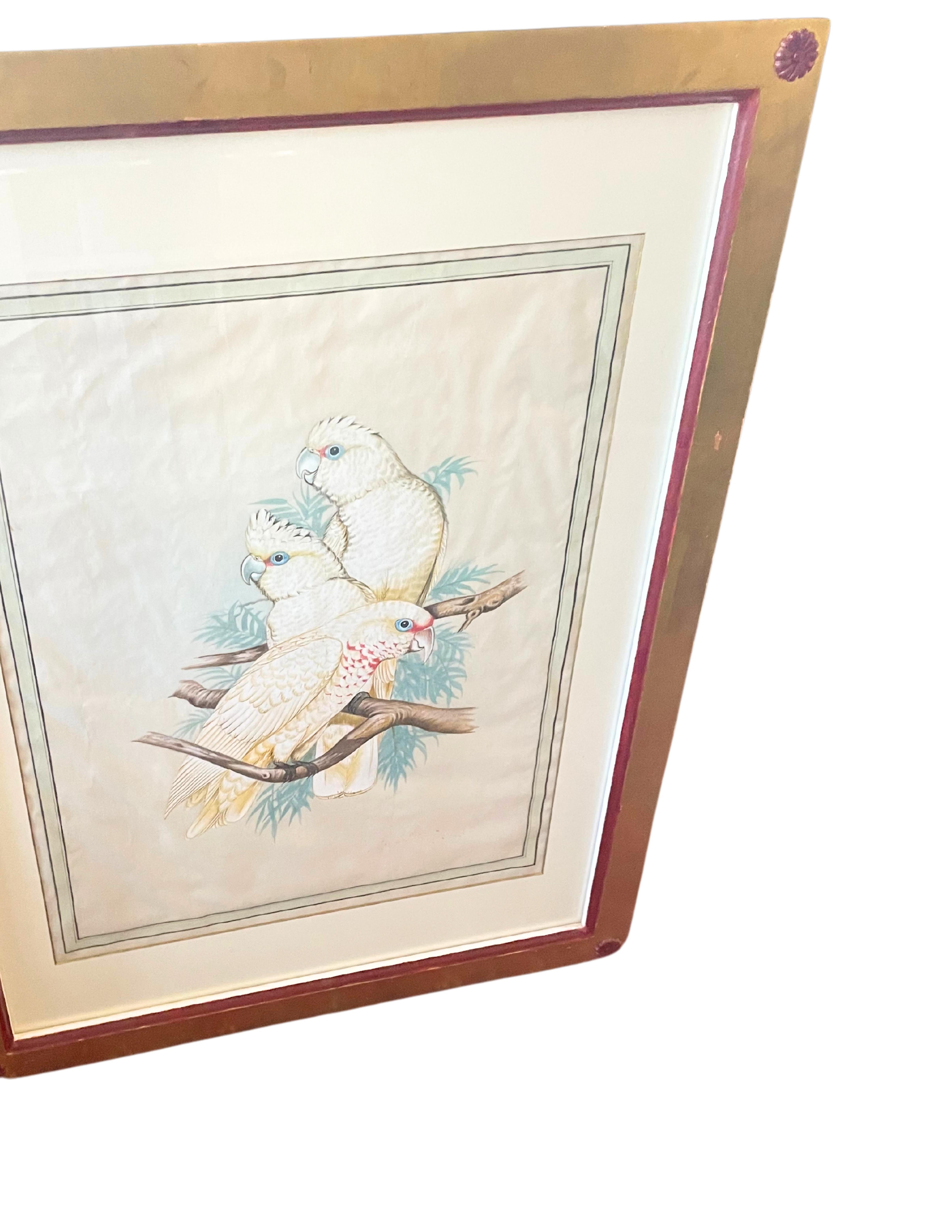 Papier 18 gravures anciennes d'oiseaux colorées à la main  en vente