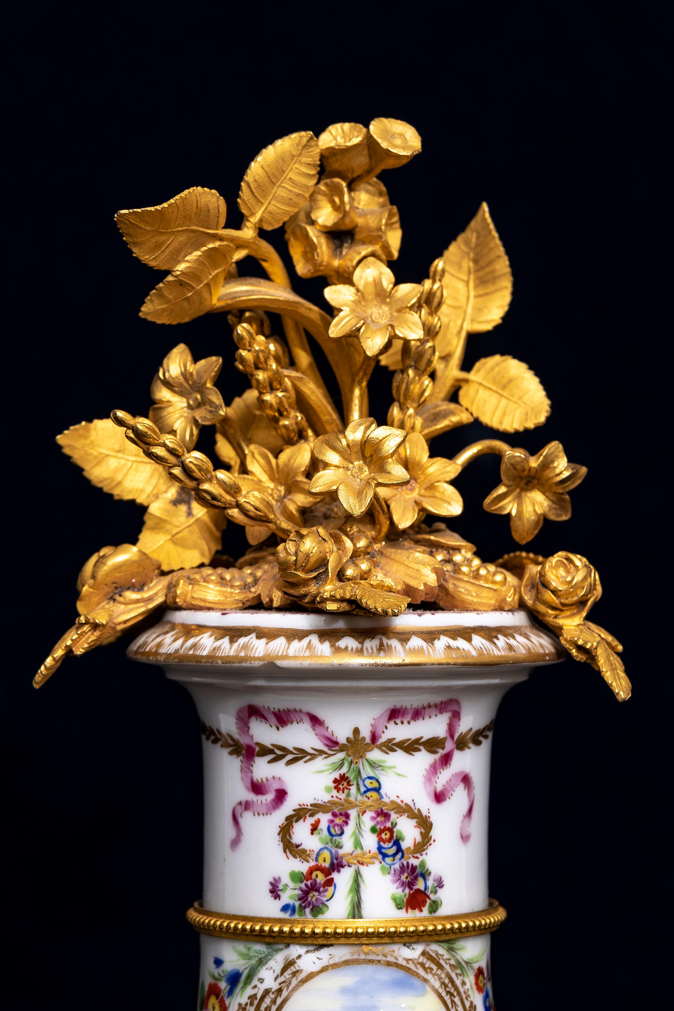 18 C. Louis XVI French Ormolu Mtd. Queen’s Manufacture Porcelain Clock, F. Godon For Sale 4