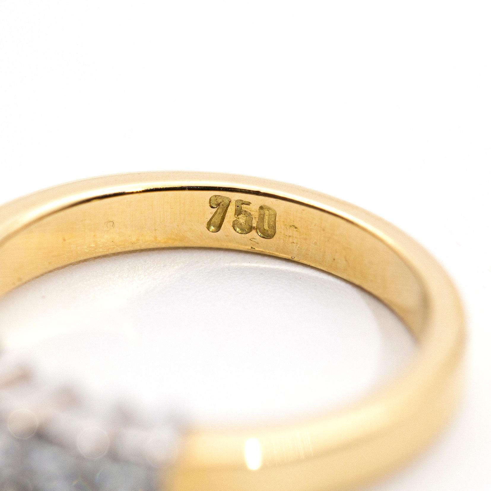 Women's 18 Carat 0.54 Carat Princess Cut Diamond Vintage Eternity Ring