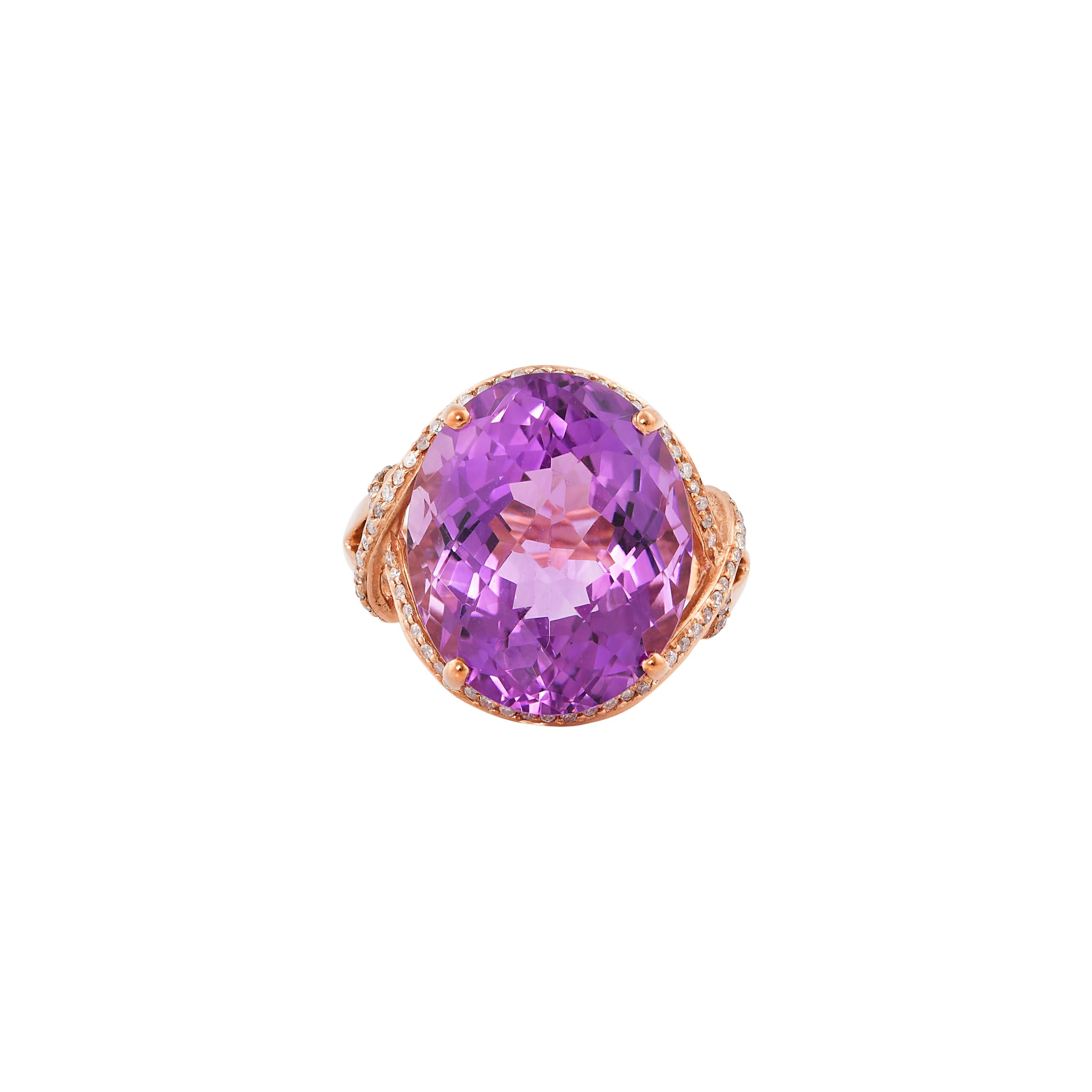 Sunita Nahata presents a collection of alluring amethyst cocktail rings. Amethysts are particularly known to bring powerful energies to Aquarians or those born in February. In general it is said to calm and de-stress wearers, and alleviate all