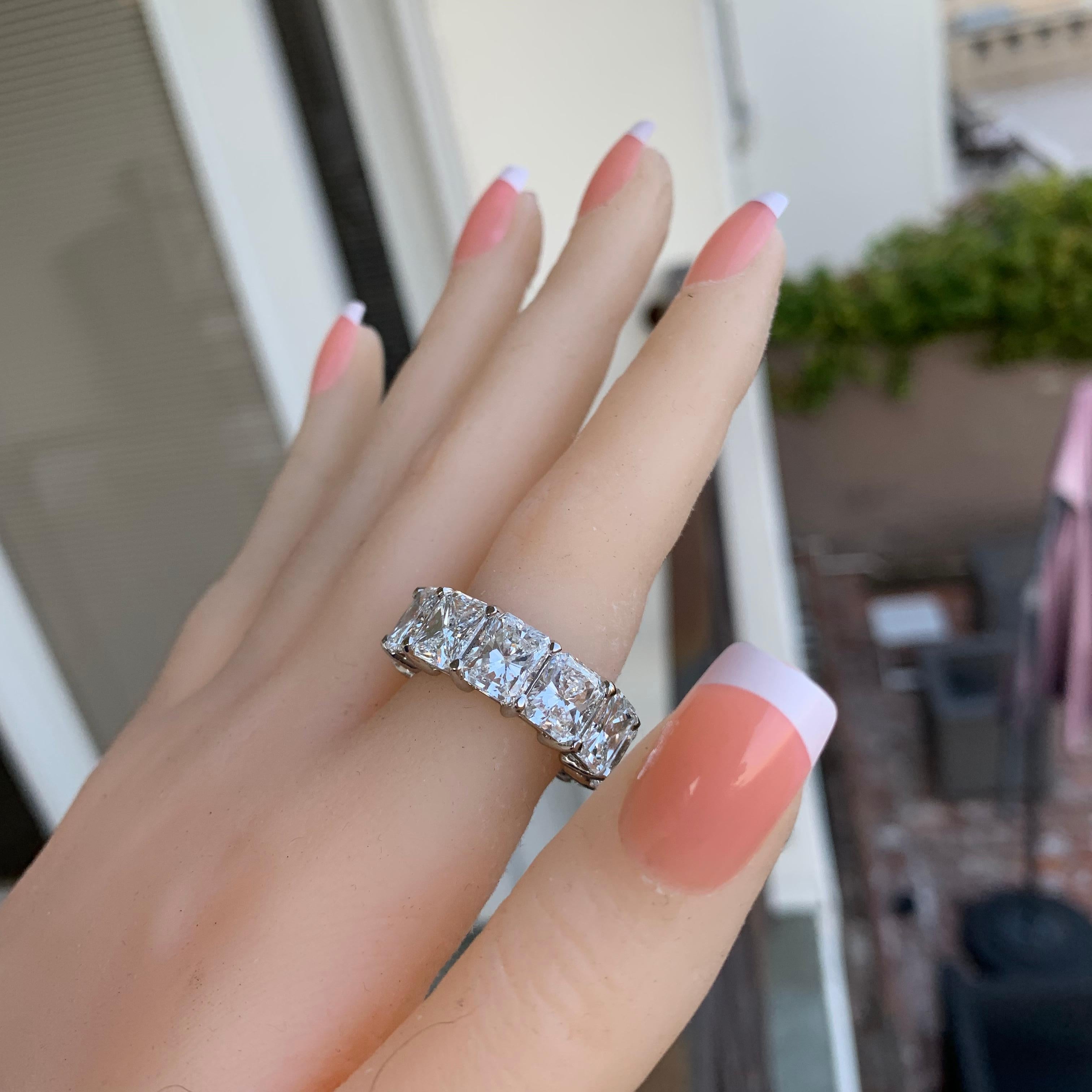 18 Carat Approximate, Radiant Diamond Eternity Ring/Wedding Band For Sale 5