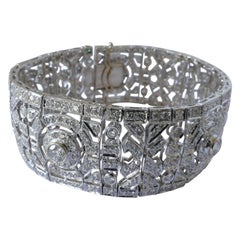 18 Carat Art Deco Style Multi High Level Diamond Bracelet