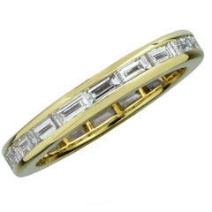 1.8 Carat Baguette Cut Diamond 18 Karat Yellow Gold Eternity Band at ...