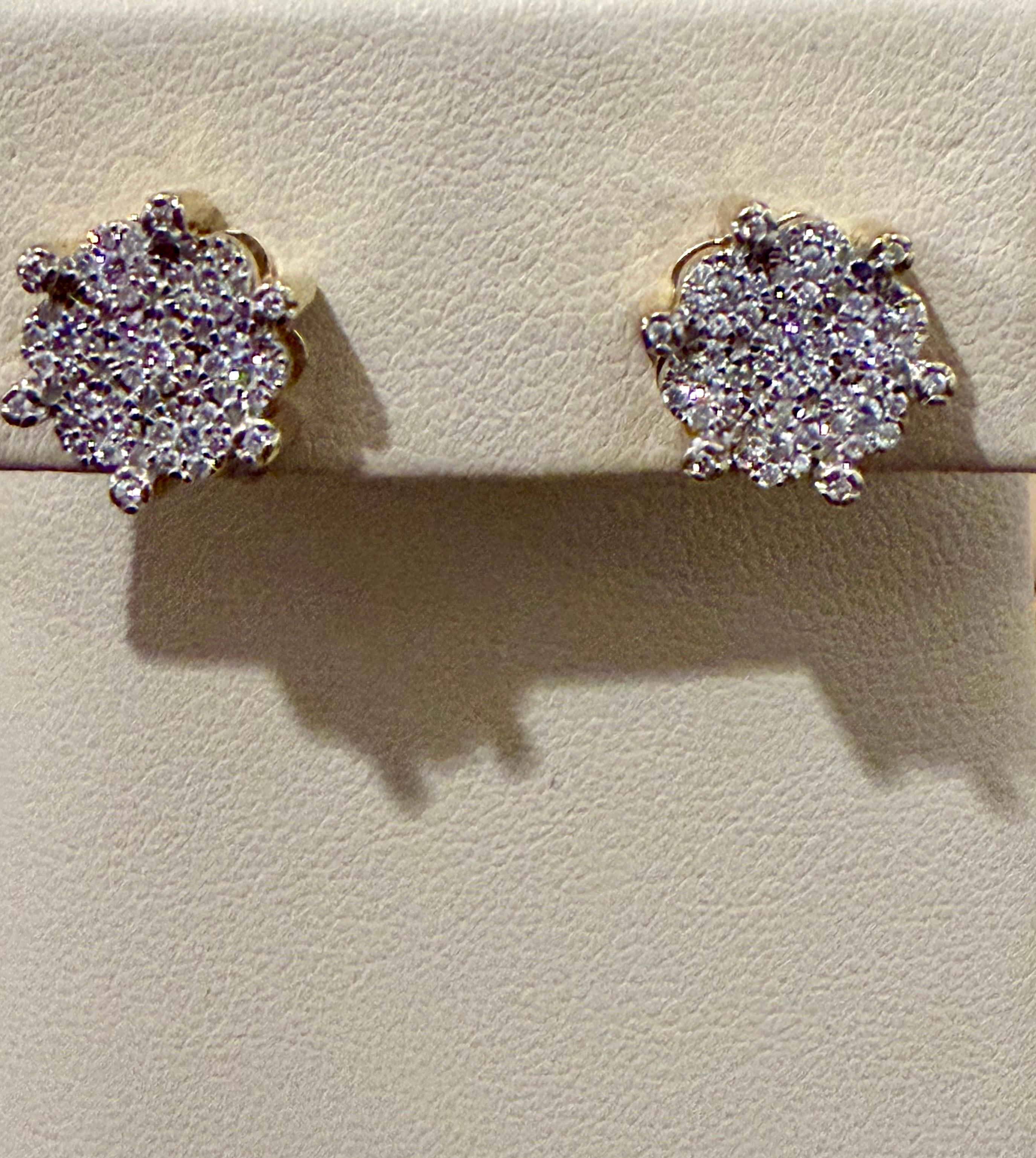 1,8 carati, orecchini a grappolo in oro giallo 18 carati, grande valore 5,3 gm in vendita 6