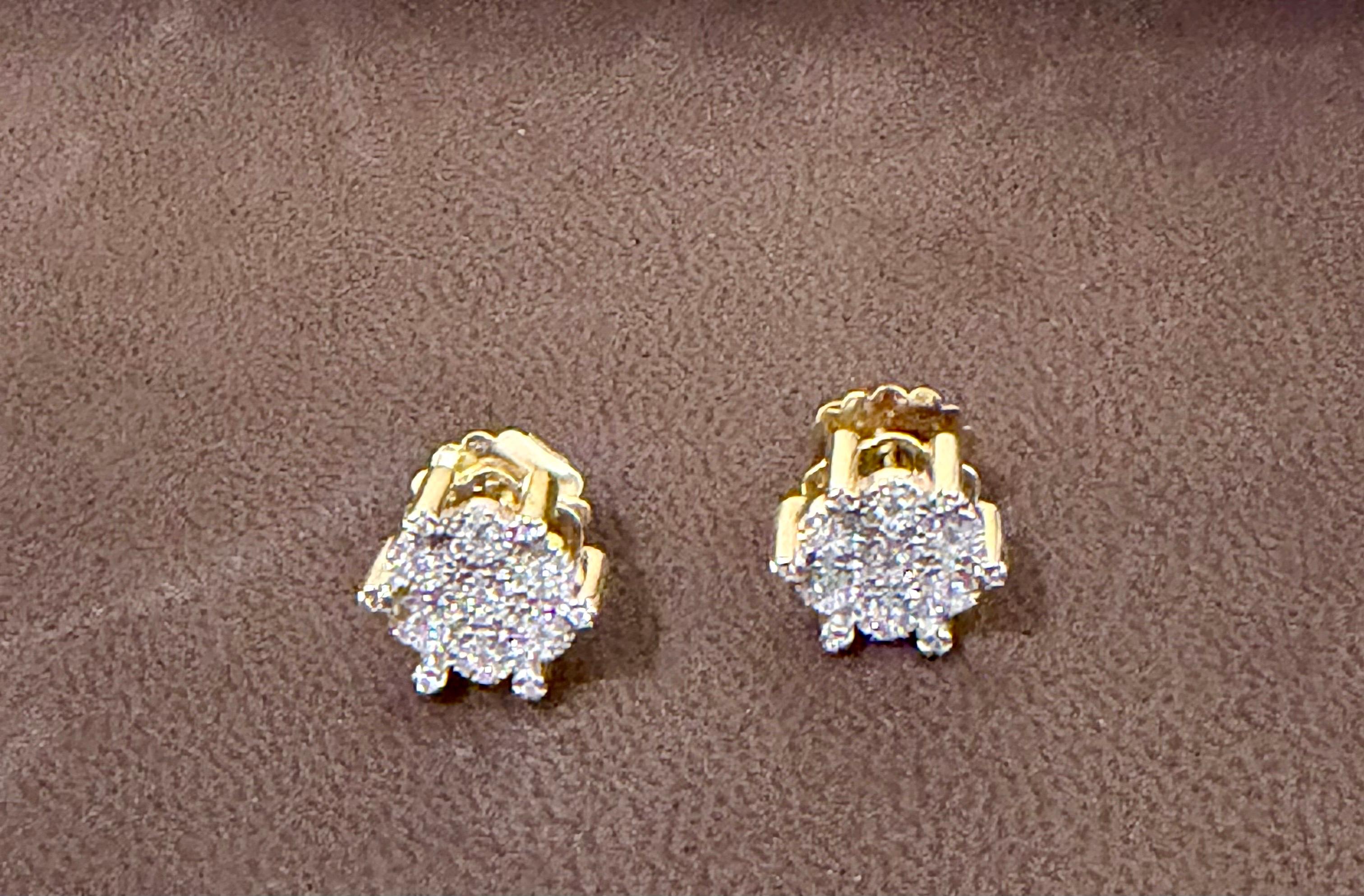 1,8 carati, orecchini a grappolo in oro giallo 18 carati, grande valore 5,3 gm in vendita 8